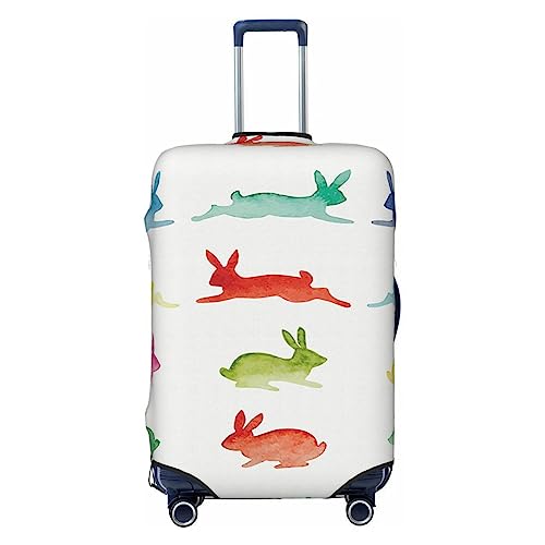 Rainbow Rabbit Reisegepäckabdeckung, robuster Kofferschutz, passend für 45,7 - 81,3 cm große Gepäckstücke, Größe M, Schwarz, Medium