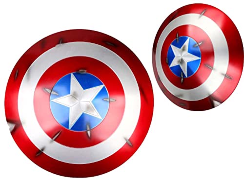 Captain America Avenger Shield Requisite Damaged Veteran Version Vollmetall 61 cm rot rund Schild