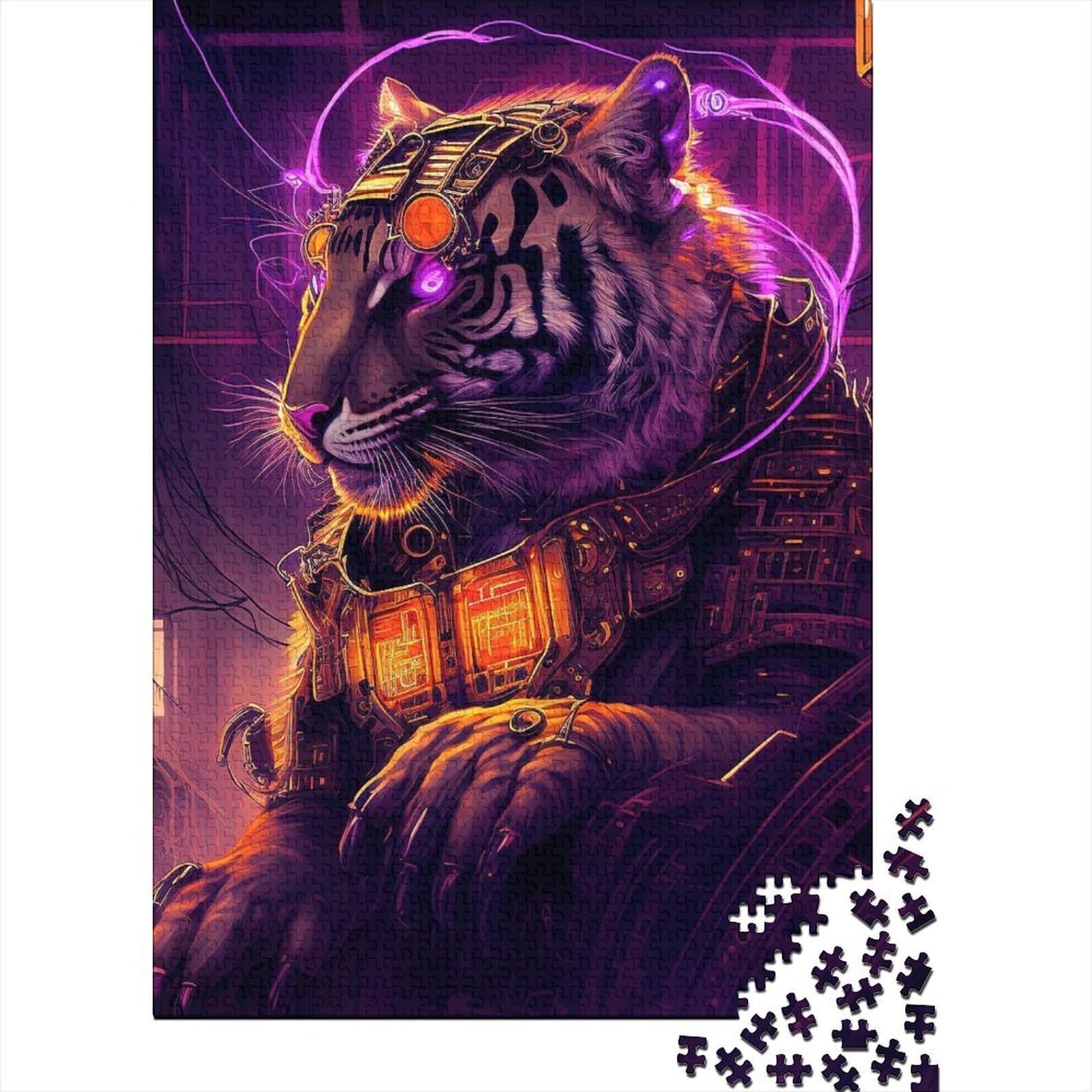 Art Tigers Puzzles für Erwachsene und Teenager, 1000-teiliges Puzzle für Erwachsene und Teenager, Holzpuzzle für Erwachsene und Teenager (Größe 75x50cm)