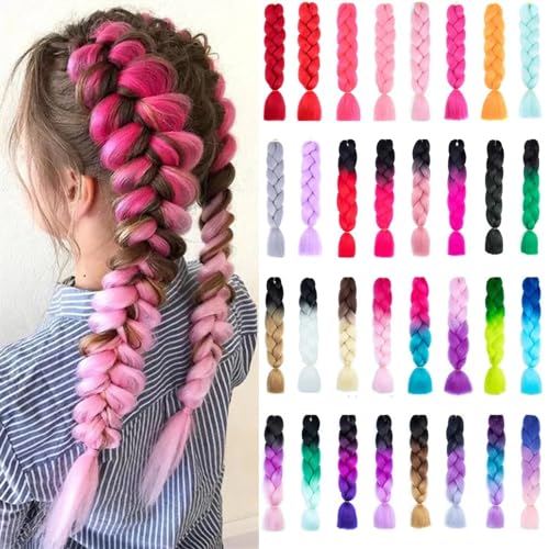 Human Hair Bundles Ombre Flechten Haar Häkeln Zöpfe 24 Zoll Synthetische Flechten Haar Ombre Haar Verlängerung for Frauen DIY Haar Zöpfe human hair weave (Color : B73, Size : 24inches)