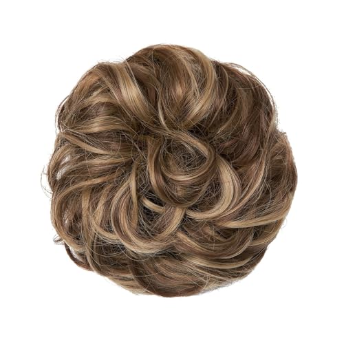 Haarteile Haarknoten Unordentlicher synthetischer Haarknoten for den täglichen Gebrauch, Chignon-Scrunchies, gefälschtes Haarband, Zopf, elastisches Haarteil, Schwanz for Frauen H9 Brötchen Haare(22H1