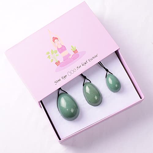 Jade Yoni Ei Massagestab Geschenkboxen Set Naturkristallbohrer Ball Kegel Übungswerkzeug, 4-tlg Kristallkugel (Color : 3 Pcs and Box)