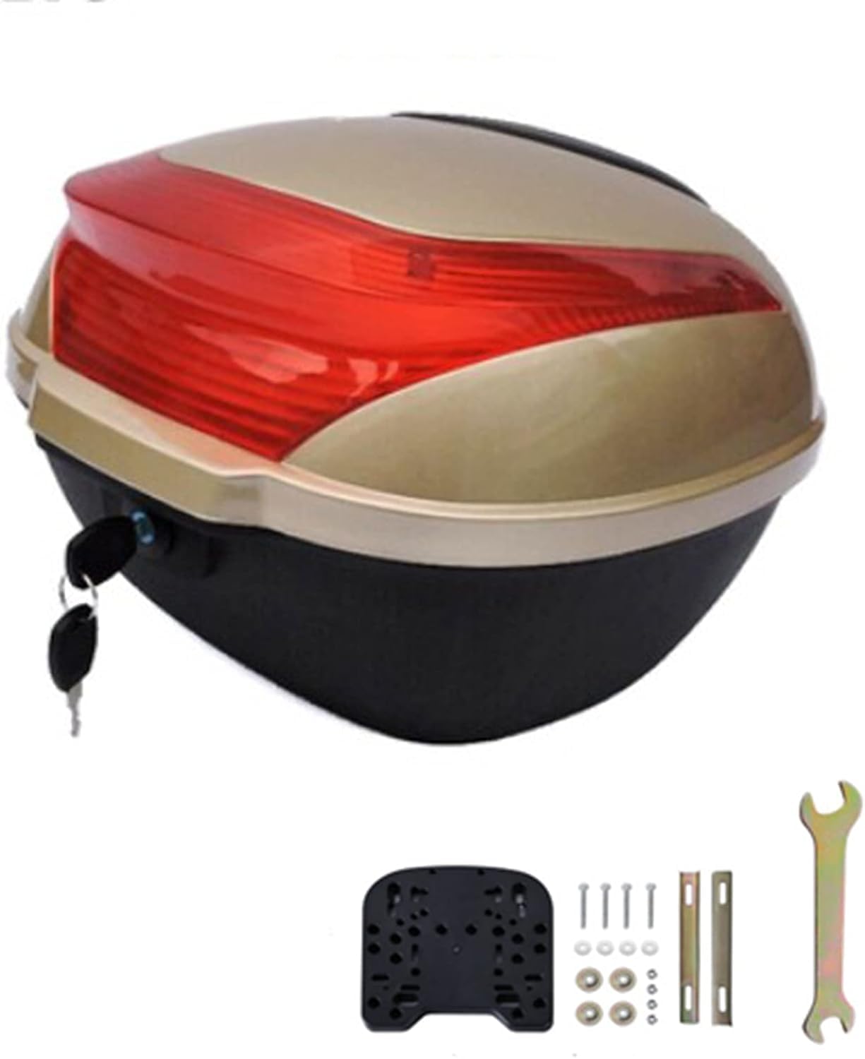 Heckkoffer-Gepäckbox. Helm-Aufbewahrungsbox, Motorrad-Touren-Topbox, Heckkoffer-Gepäckbox, Motorrad-Roller-Heckgepäck-Topcase-Topbox, kann Helme aufbewahren, Champagner, S