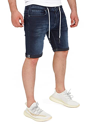 WOTEGA Jogginghose kurz Herren Short Pants Men Stretch Jeans Mann Herrenshorts Jeans Shorts Männer Diego, Blau (Total Eclipse 194010), W28