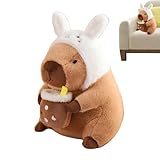 Nbhuiakl Gefüllter Capybara,Plüschtiere Capybara Stofftier - Abnehmbare Kopfbedeckung, Capybara-Plüschtier, Capybara-Spielzeug für Kinder und Erwachsene, Tierliebhaber