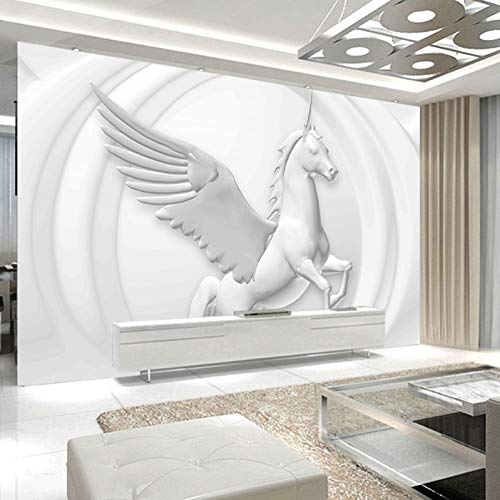 Weißer Pegasus 3D Tapeten Wanddekoration Fototapete Sofas Wohnzimmer Wandbild Schlafzimmer-300cm×210cm