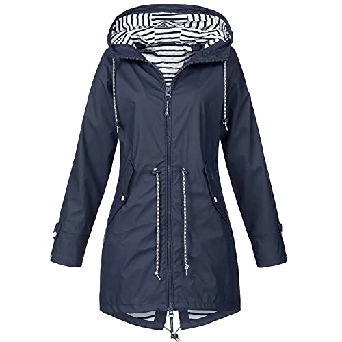 WANGTIANXUE Regenjacke Damen Gutschein wasserdichte Softshelljacke Outdoorjacke Atmungsaktive Packbare Übergangsjacke Leichte Jacke mit Kapuze für Frühlings Herbst zum Wandern Trekking Fahrrad