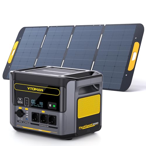 VTOMAN FlashSpeed 1000 Tragbare Powerstation 828Wh mit 400W Solarpanel, LiFePO4 Batterie Powerstation Solar Generator, 1000W AC Ausgang/Eingang, Erweiterbare Kapazität 2376Wh für Camping, Notstrom