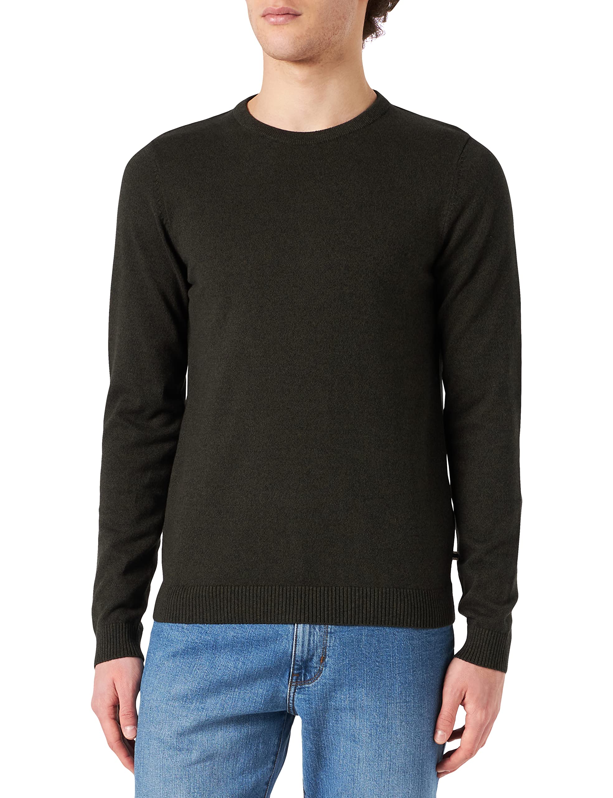 JACK & JONES Dünner Langarm Strickpullover Rundhals Basic Sweater Shirt Jumper JJEBASIC