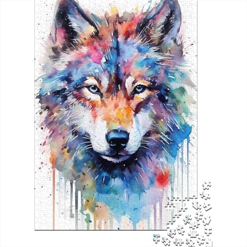 Wolf-Aquarelle, Holzpuzzle für Erwachsene und Jugendliche von Art Jigsaw Puzzles for Adults, 1000 Pieces, Holzpuzzle für Erwachsene und Jugendliche, 75x50cm