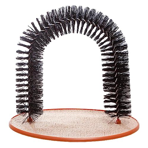 For Cat Self Grooming Brush Arch Groomer Massager Controls Shedding Interactive Kitten Toy Rubbing Scratcher With Bristl Cat Self Groomer Arch Brush Large For Indoor Cats