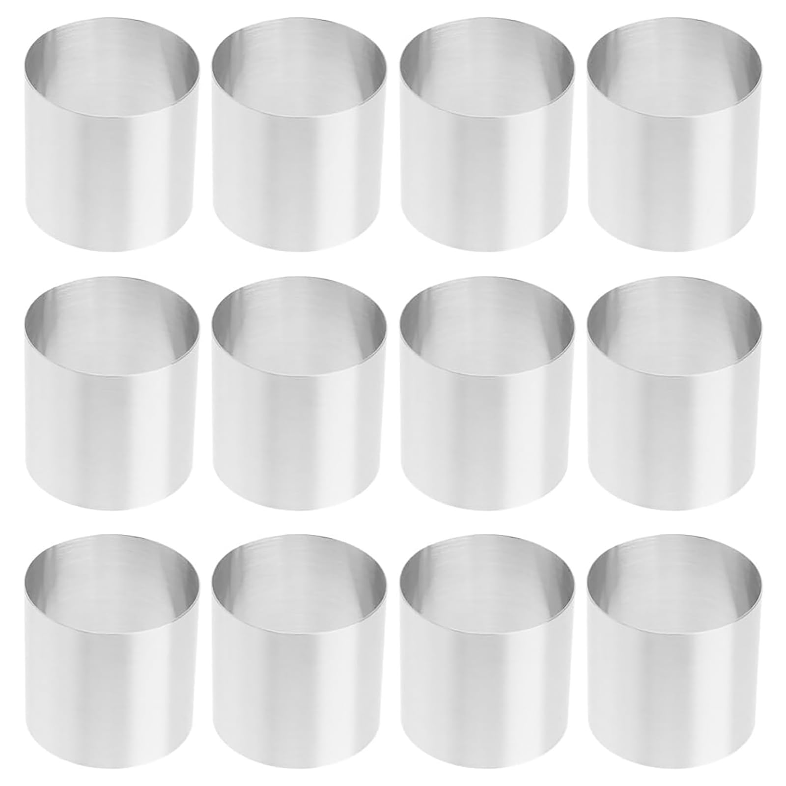 Packung Mit 12 Edelstahl Kuchenformen Dessertformen Set Mousse Ringe Mousse Formen Perfektes Geschenk Für Backliebhaber