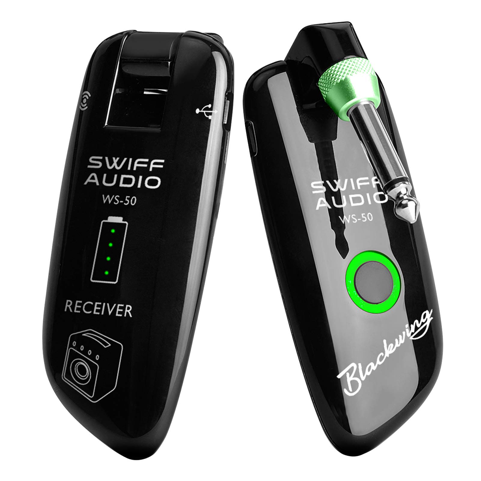 Btuty Swiff WS-50 Uhf Digital Gitarre Wireless System (Sender + Empfänger) 50m Übertragungsreichweite Eingebauter Akku für E-Gitarre Bass