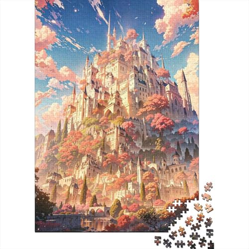 Golden Dream Castle Holzpuzzle für Teenager, Geschenke für Erwachsene, 1000 Teile, Puzzles für Erwachsene, einzigartige Geburtstags 29,53x19,69 Zoll