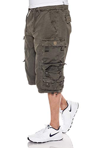 Jet Lag Herren Cargo Shorts FW-011, Größe:W33, Farbe:Oliv