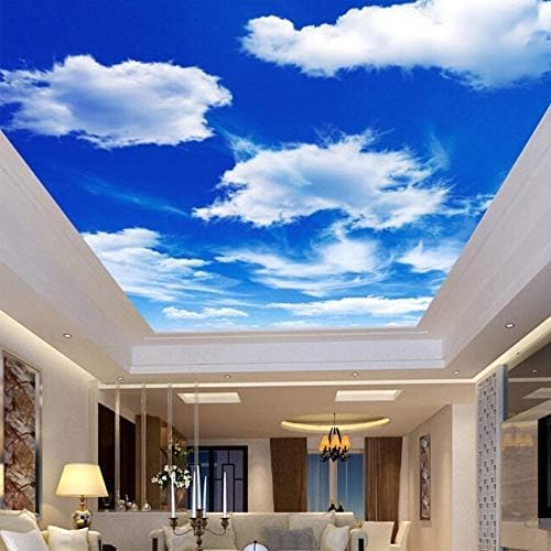 XLMING Blauer Himmel Und Weiße Wolken Küche Esszimmer Arbeitszimmer Wohnzimmer TV Hintergrund Wand 3D Tapete-200cm×140cm