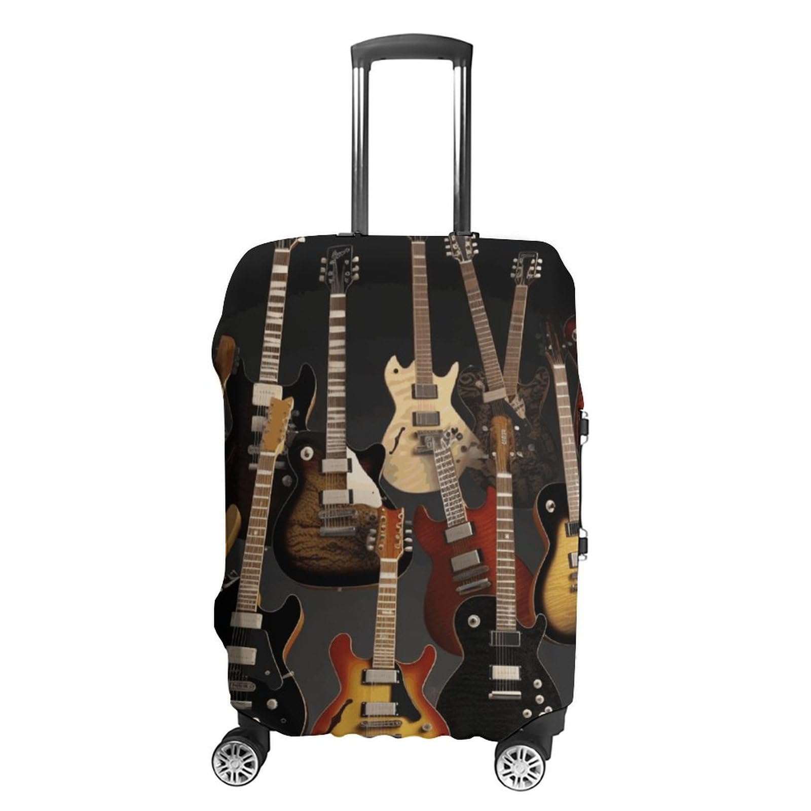 CSGJMYGS Reisegepäckabdeckung, elastisch, waschbar, modisch, kratzfest, Meeresschildkröten, Diamant-Malerei, Koffer-Schutz, passend für 45,7 - 81,3 cm Gepäck, Gitarren, XL