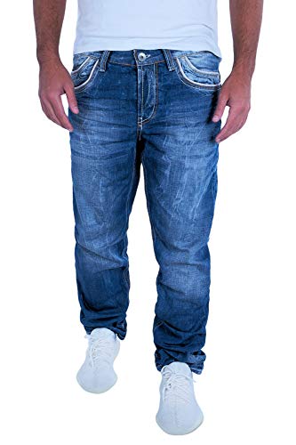 Cipo&Baxx Herren Jeans Hose C-595 Blau Hosengröße W40/ L32