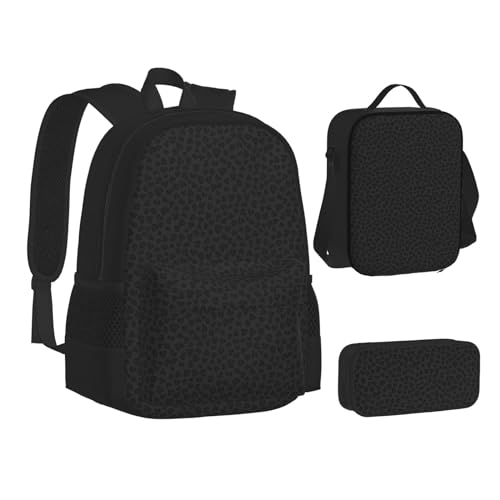 WURTON Büchertasche mit mexikanischem Otomi-Tierdruck, Lunch-Tasche, Federmäppchen, 3-in-1, Schulrucksack-Set, Kinderrucksack, Leopardenmuster, Einheitsgröße