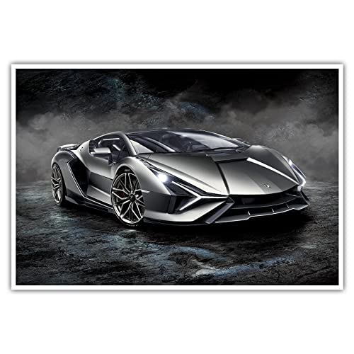 CanvasArts Supersportwagen - Poster - kompatibel mit Lamborghini Sian - Wandbild (100 x 70 cm, Poster)