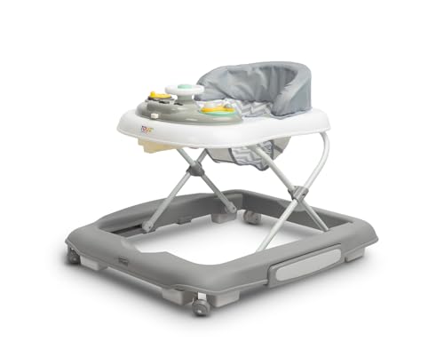 TOYZ - Timon - 2in1 Baby Lauflernwagen und Wippe - Lauflernhilfe Walker mit weichem Sitz, Musik und Spielpanel - Höhenverstellbar, Klappbar - 68 x 63 x 52 cm - Graphit