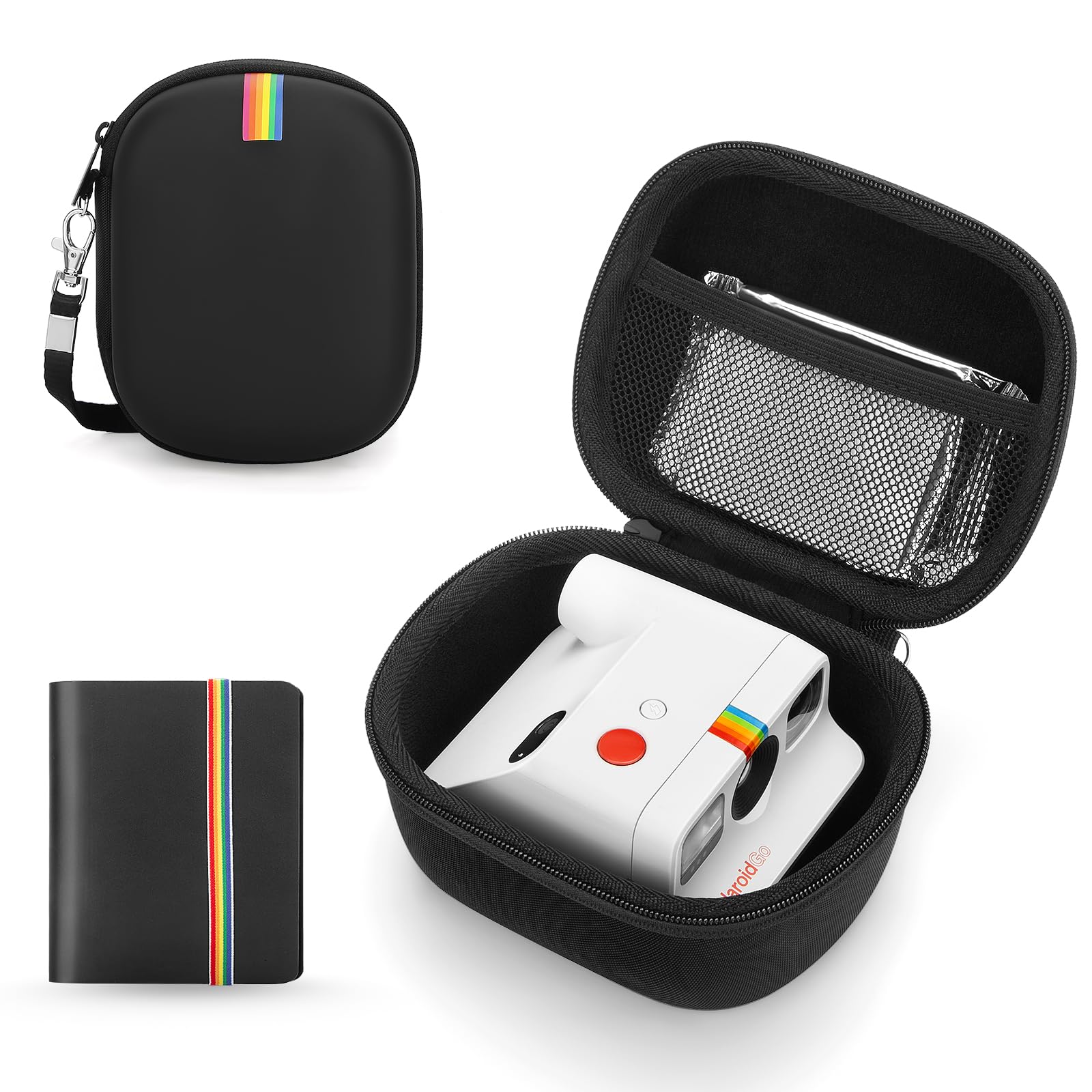 Yinke Schutzhülle für Polaroid Go Instant Kamera, harter Organizer, tragbare Travel Cover Aufbewahrungstasche, harte Organizer, Album + Koffer Kombination – Schwarz, Taschen-Organizer