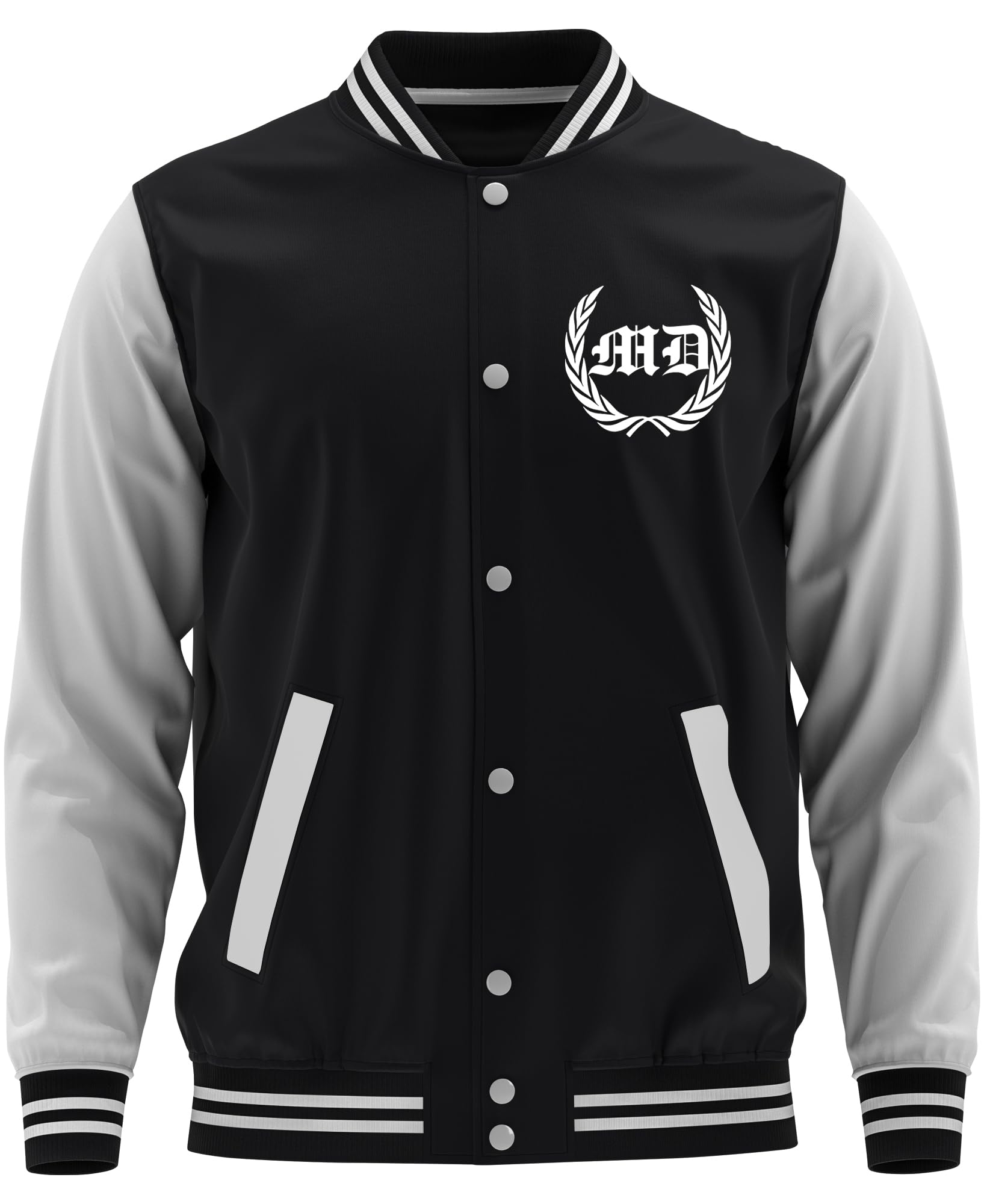 Mein Leben Magdeburg Herren College Jacke | Utra Sport Fussball Magdeburg Jacke Skyline Hoodie Stadt | Schwarz FB (3XL)