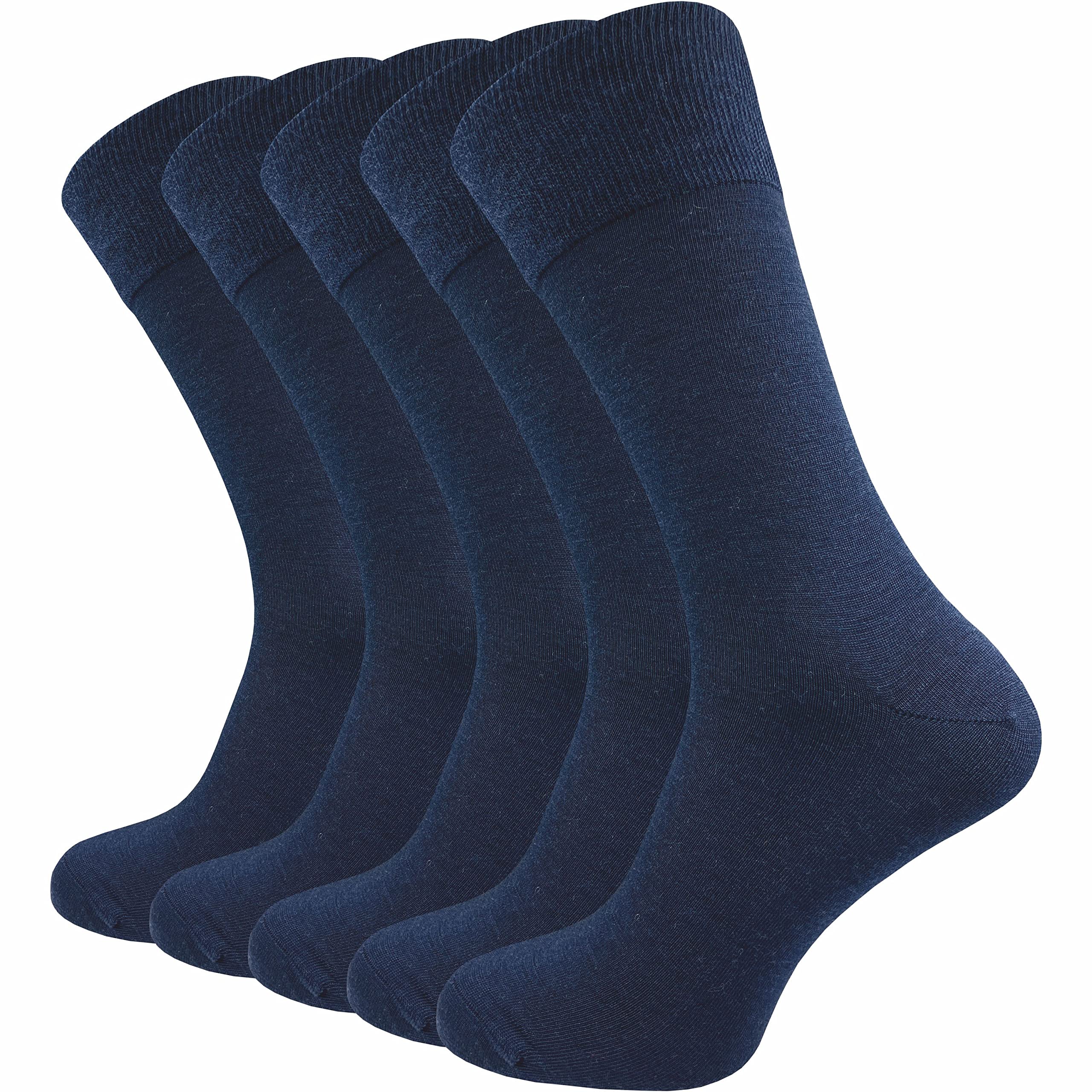 GAWILO Merino Socken für Herren aus 64% Schurwolle | 5 Paar hochwertige Strümpfe aus Merino Wolle kühlen im Sommer und wärmen im Winter (43-46, blau)