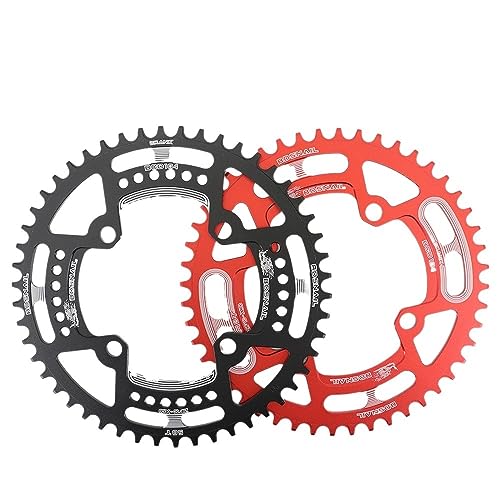 WANGBINGXING Kettenblatt 1 Stück Kettenblatt rund 104BCD 40t 42t 44t 46t 48t 50t 52t Zahn MTB Mountainbike Kettenrad Zahnplatte 104 Bcd 44 46 48 50 52 Kettenblatt 38 ZäHne(Color:48T Round Black)