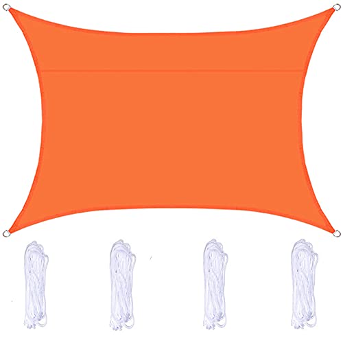 Rechteckiges wasserdichtes Sonnenschutz-Segeldach UV-Schutz Garten-Segeldach für Außenterrasse Hinterhof Whirlpool 1,8 x 2 m, orange