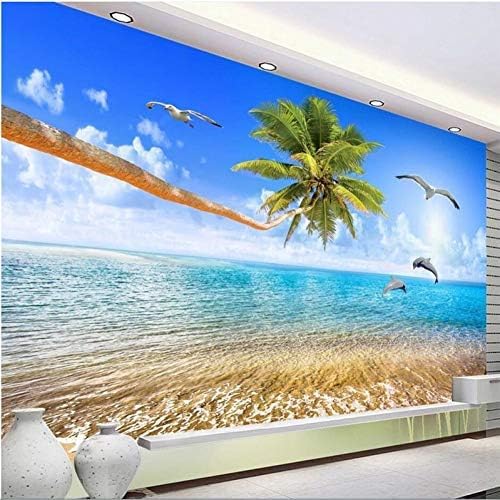 Niedlicher Delphin Mit Schönem Meerblick 3D Tapeten Wanddekoration Fototapete Sofas Wohnzimmer Wandbild Schlafzimmer-300cm×210cm