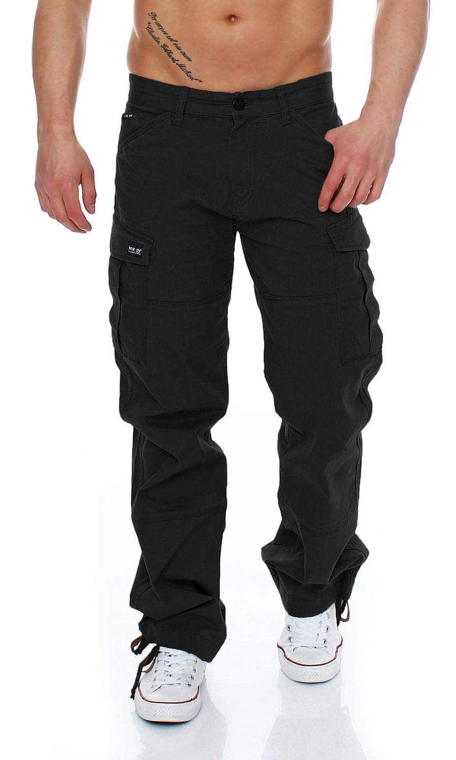 Big Seven Brian Cargo Hose Comfort Fit Herren Jeans, Farbe:Schwarz (Black Beauty), Hosengröße:W44/L30