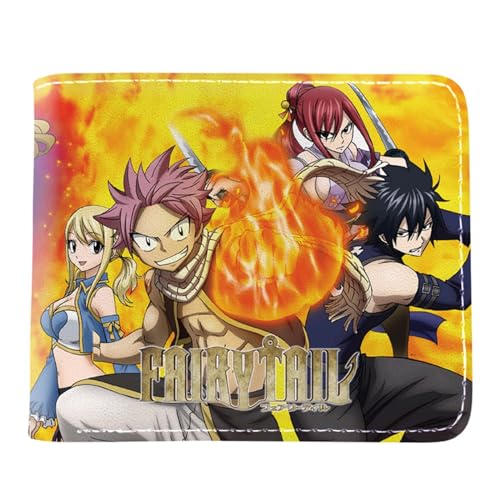 RYNDEX FAI-ry TA-il Geldbörse Anime Mittelgroß, Cartoon-Druck Kleiner Geldbeutel, PU Leder Geldbörse Kreditkartenhalter(Color:Multicolor 4)