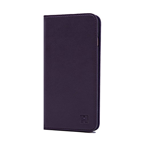 32nd Klassische Series - Lederhülle Case Cover für Apple iPhone 7, 8, SE (2020) & SE (2022), Echtleder Hülle Entwurf gemacht Mit Kartensteckplatz, Magnetisch und Standfuß - Aubergine