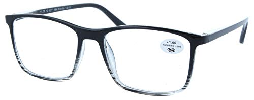 moderne Lesehilfe/ -brille mit Federscharnier in Schwarz + 2,5