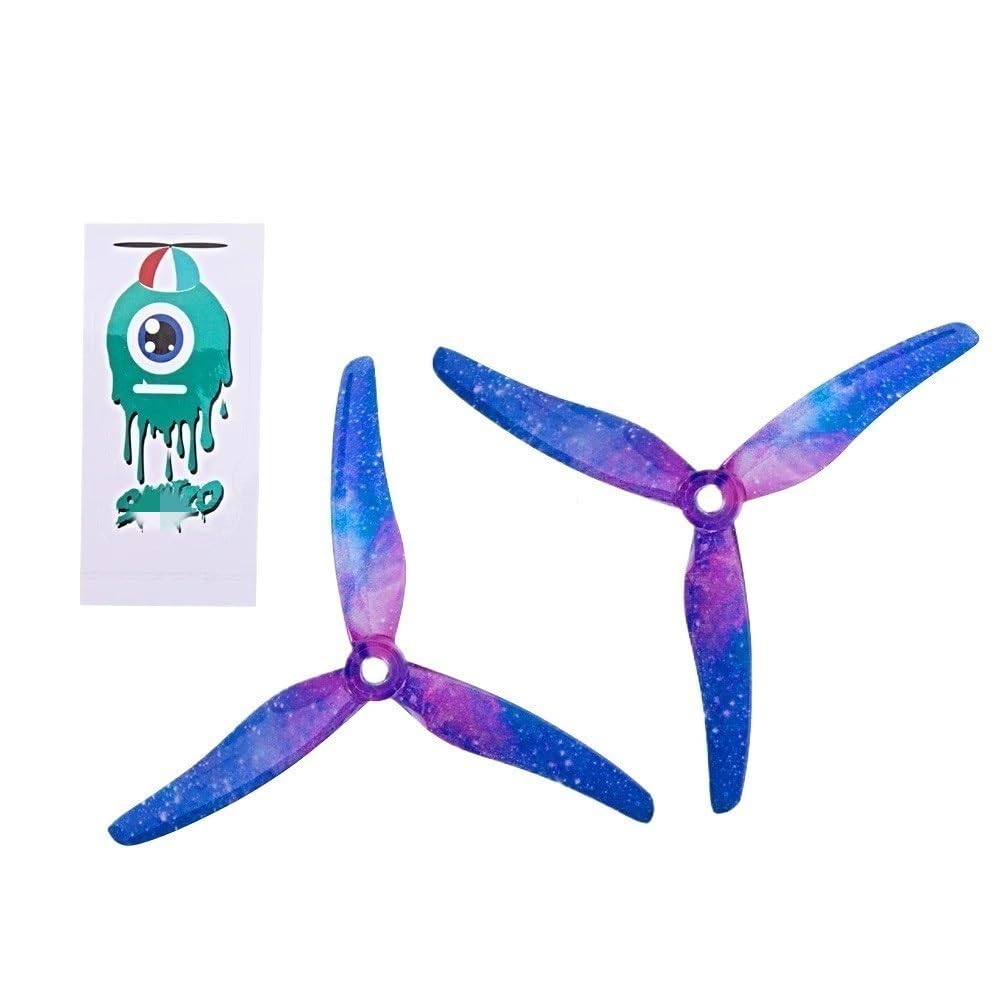 LSFWJP for Gemfan 8 stücke/4 Paar 51433 5 Zoll 3 Klinge/tri-Klinge Propeller Props CW CCW bürstenlosen Motor FPV Propeller for FPV Racing drohne (Color : 4 Pair Sky Color)