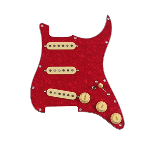 Geladenes Gitarren-Pickguard SSS. Einzelne Spulen Pickups Geladene Pickguard Pickups Gitarre Alnico 5 Pickups/Gelbe Pickup-Covers Set (Color : 11)