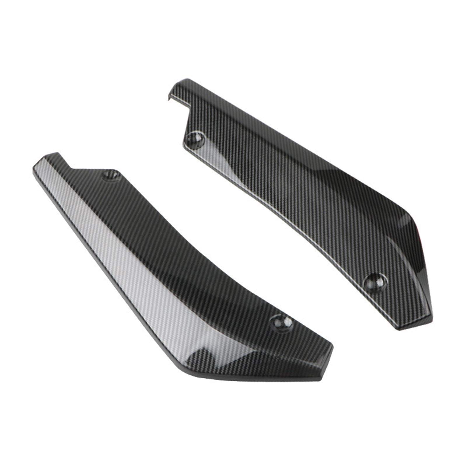 DOFABI 1 Paar Carbon Fiber Auto Heckstoßstangenlippe Diffusor Splitter Schutz Seitenverlängerungen, for, W204 E90 E92, for Benz, for Audi, A4 Stoßstangenhalterung(Carbon Fiber)