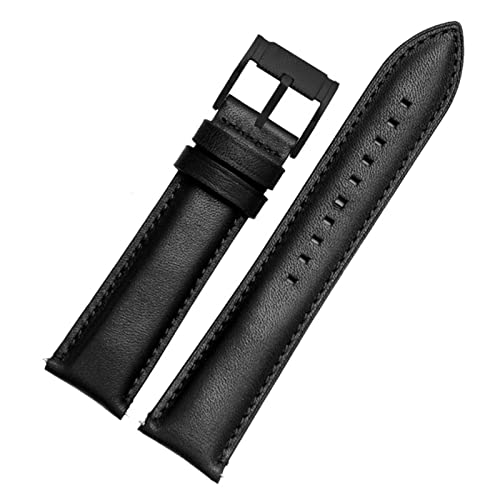 SCRUBY Für Fossil BQ2363/2453 ME3099 3052 3054 FS5380/5453 FS4735 FS4812 Kaufmannsgurt Vintage echtes Leder Uhrenband 20 22 mm(Black black,22mm)