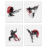 Picture This Prints Karate Kampfsport-Fotos – Set von 4 Kampfbildern 20,3 x 25,4 cm