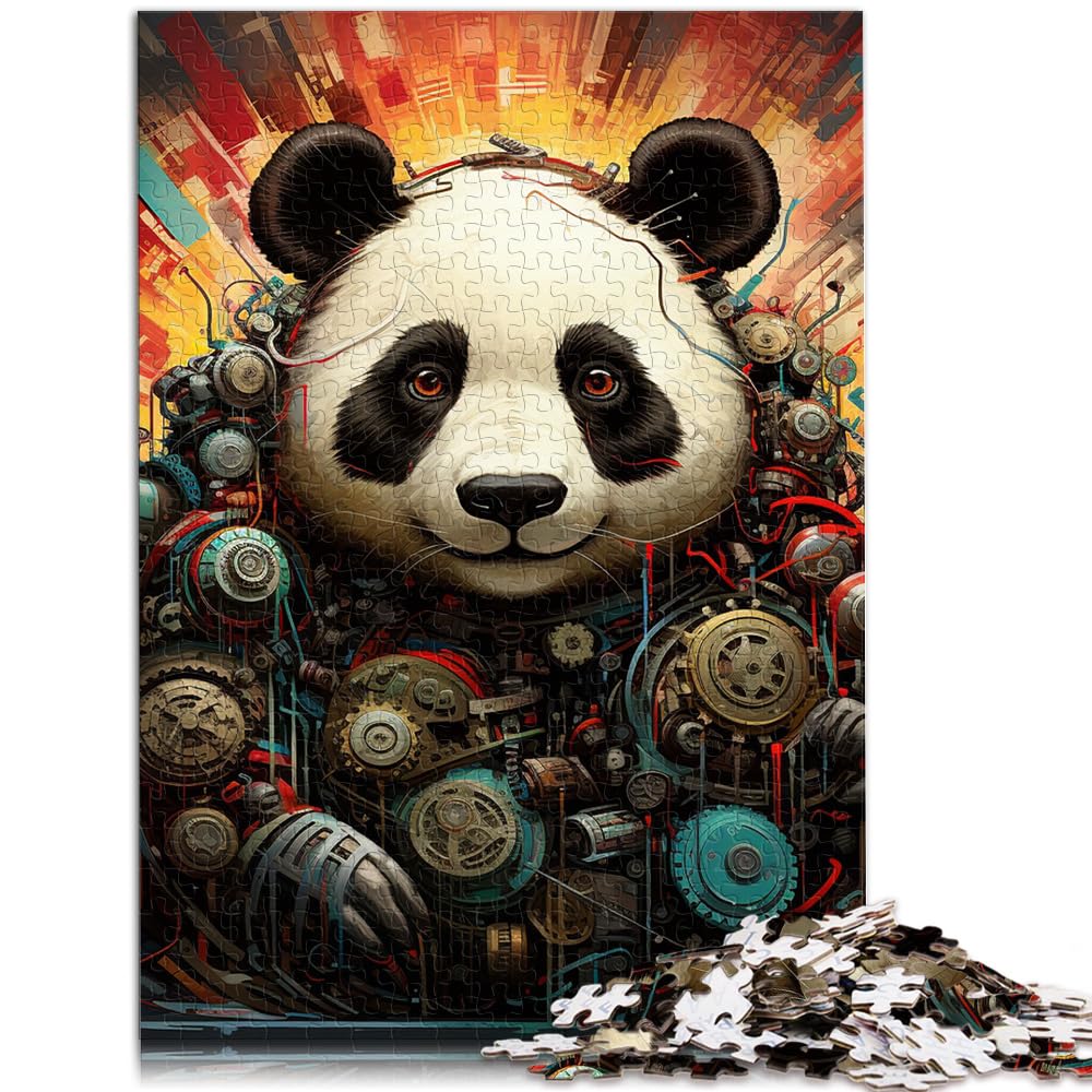 Puzzles Bunter Tierpanda Lustiges Puzzle für Erwachsene 1000-teiliges Holzpuzzle Familienspiel zum Stressabbau Schwieriges Herausforderungspuzzle 1000 Teile (50 x 75 cm)