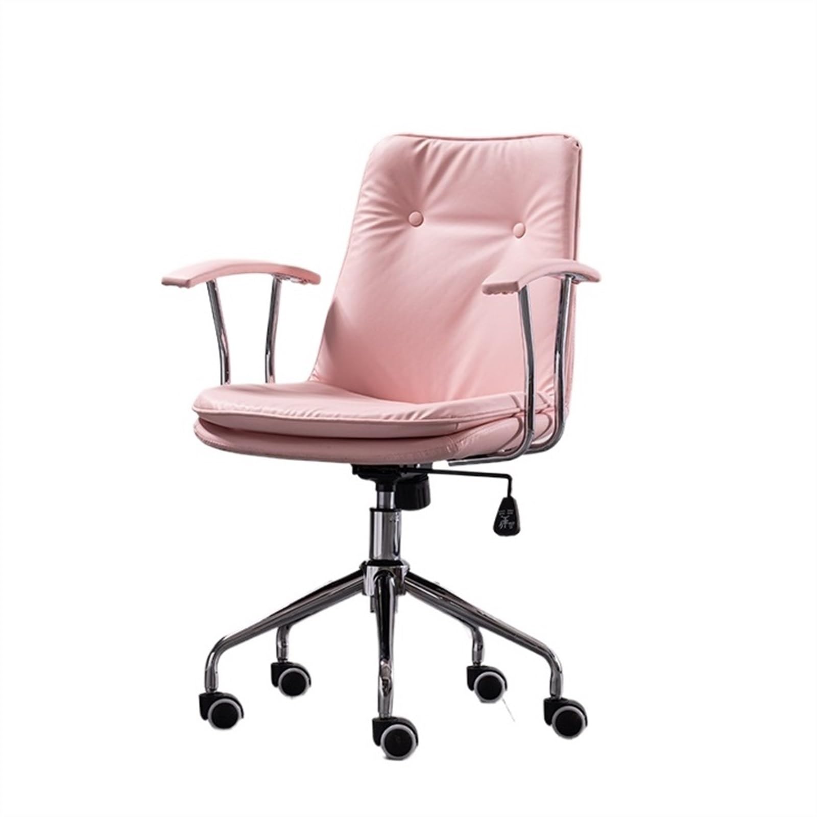 Bürostühle Moderner Bürostuhl aus PU-Leder, bequemer Schreibtischstuhl for das Home-Office mit Rollen und Armlehnen, Konferenzstuhl, ergonomischer Stuhl, verstellbarer Drehstuhl Schreibtischstuhl(Pink