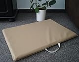 Hundematte Hundematratze Matte Kunstleder Schaumstoff 3 cm (90 cm X 60 cm, beige)