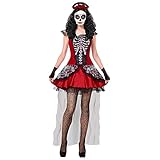 W WIDMANN MILANO Party Fashion - Kostüm Dia de los Muertos, Kleid, Tag der Toten, Halloween