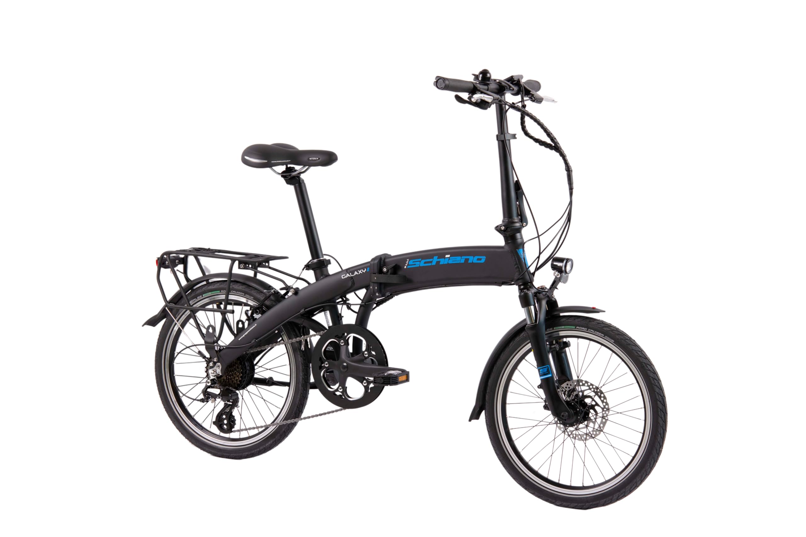 F.lli Schiano Unisex-Adult Galaxy E-Bike, Schwarz-Blau, 20 Zoll