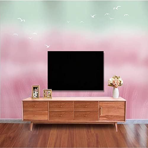 XLMING Rosa Weizen Welle Fliegender Vogel 3D Tapete Home Dekoration Wohnzimmer Sofa Schlafzimmer Tv Hintergrund Wand-430cm×300cm