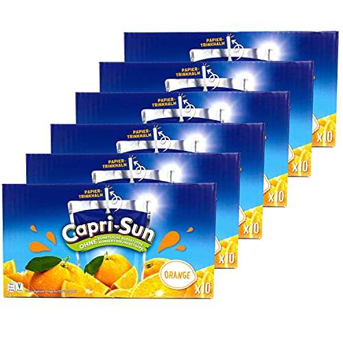 Capri-Sun - 6er Pack Capri Sonne Orange - Caprisonne Vorteilspack (10 x 0.2 Liter) perfekt für Unterwegs 100 % Erfrischung dank fruchtigem Orangen Geschmack