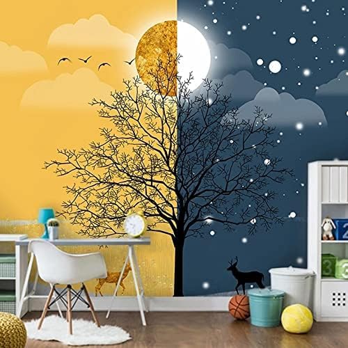 Sonne Und Mond Baum Landschaft Abstrakt 3D Tapeten Wanddekoration Fototapete Sofas Wohnzimmer Wandbild Schlafzimmer-430cm×300cm