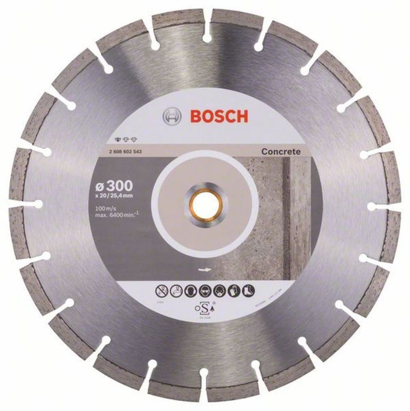 Bosch Diamanttrennscheibe Standard for Concrete, 300 x 20,00/25,40 x 2,8 x 10 mm 2608602543