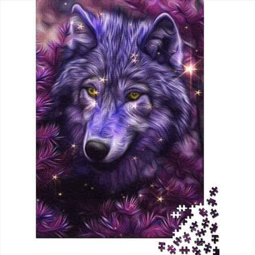 Fantasy Strange Wolf Holzpuzzle Puzzles für Erwachsene Teenager Erwachsene und Teenager Puzzle Entspannungspuzzles Spiele-Denksport (Size : 52x38cm)